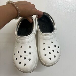 Dual CROCS comfort fur shoes.